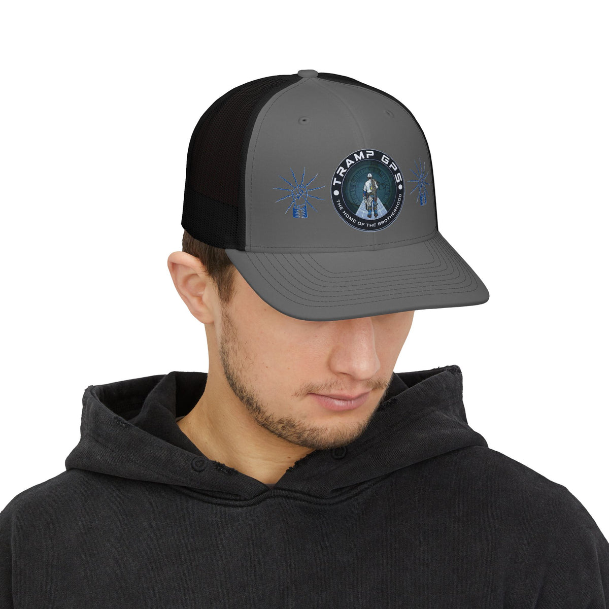 Trucker Cap — ‘Tramp Gps’ Vintage Explorer Patch Snapback