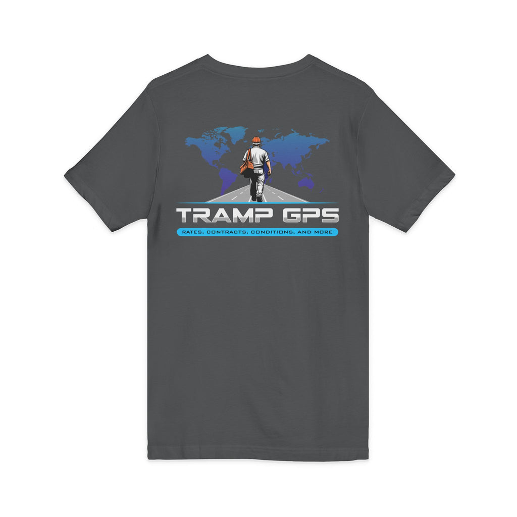 Traveler Graphic V-Neck Tee — Adventure World Map Back Print