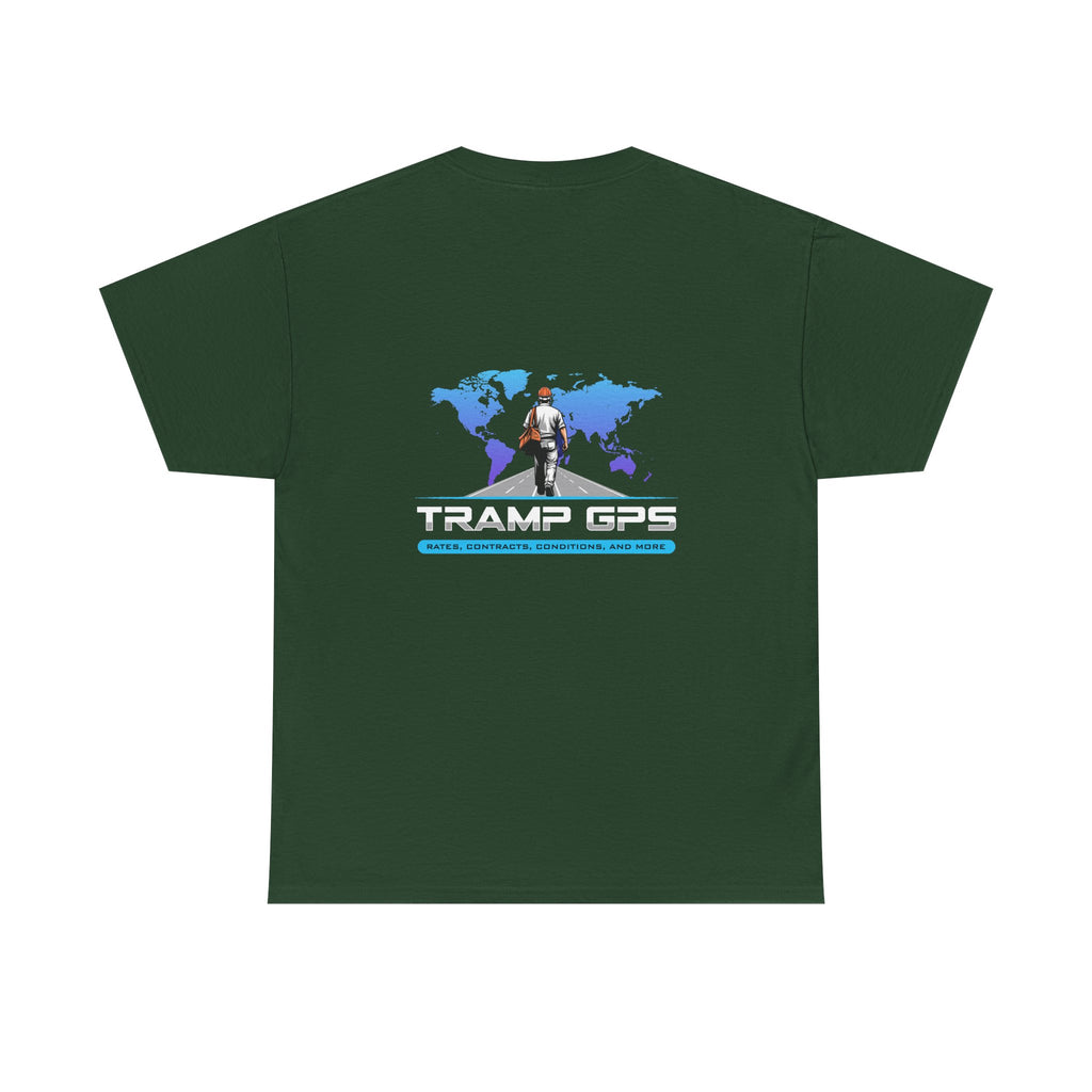 Tramp GPS Graphic Tee — World Map Adventure Travel T-Shirt