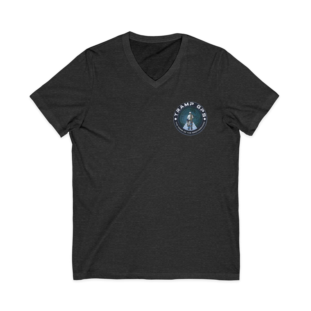Traveler Graphic V-Neck Tee — Adventure World Map Back Print