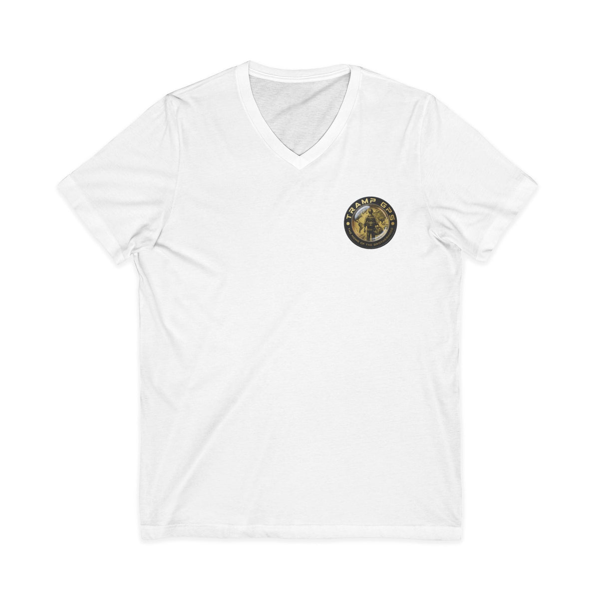 Moon Phase Logo V-Neck Tee — MFJL Gold Emblem