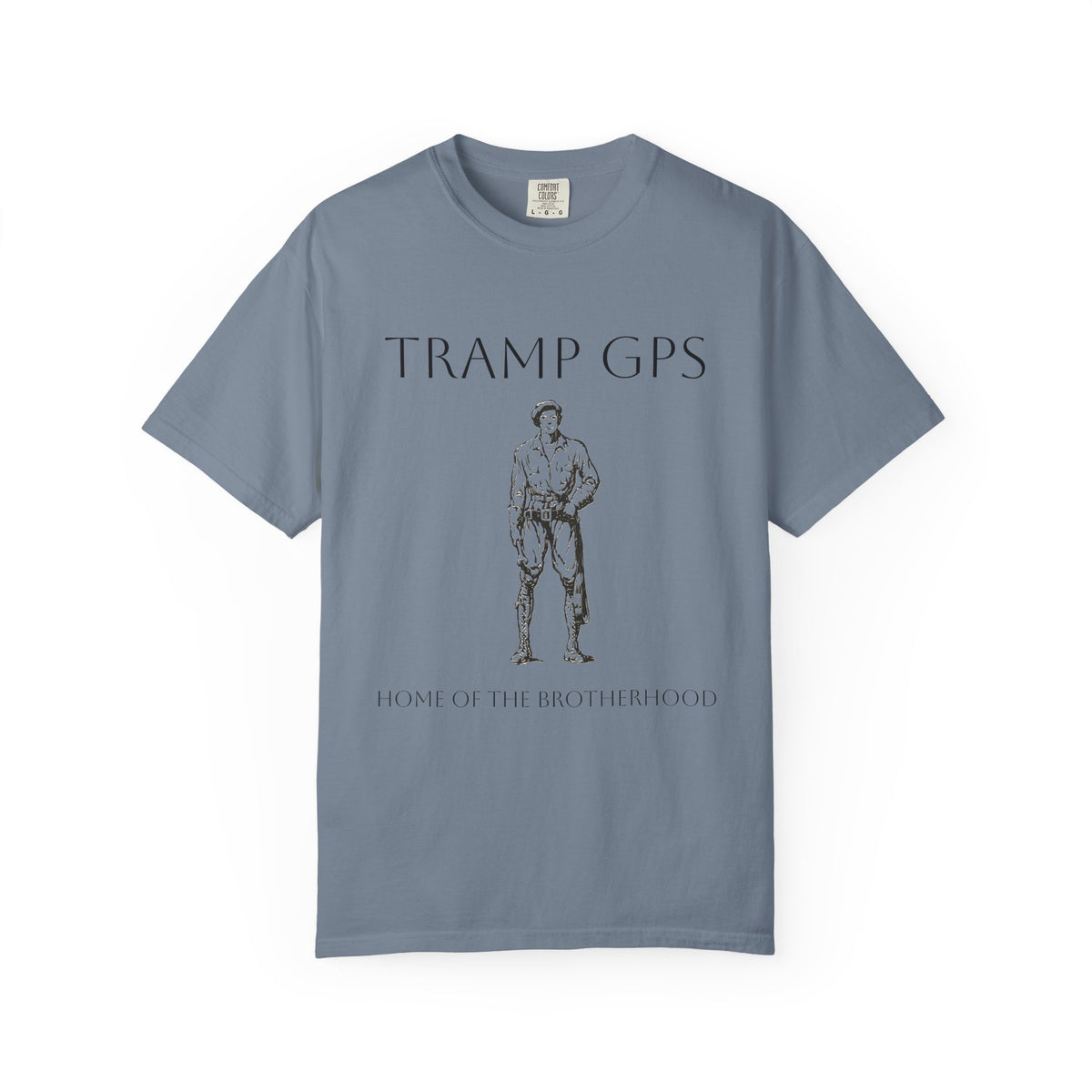 Tramp GPS Vintage Explorer T‑Shirt — "Tramp GPS: Home of the Broken Brigade"