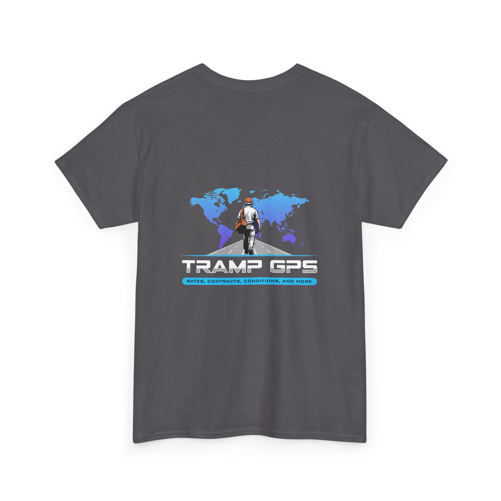 Tramp GPS Graphic Tee — World Map Adventure Travel T-Shirt