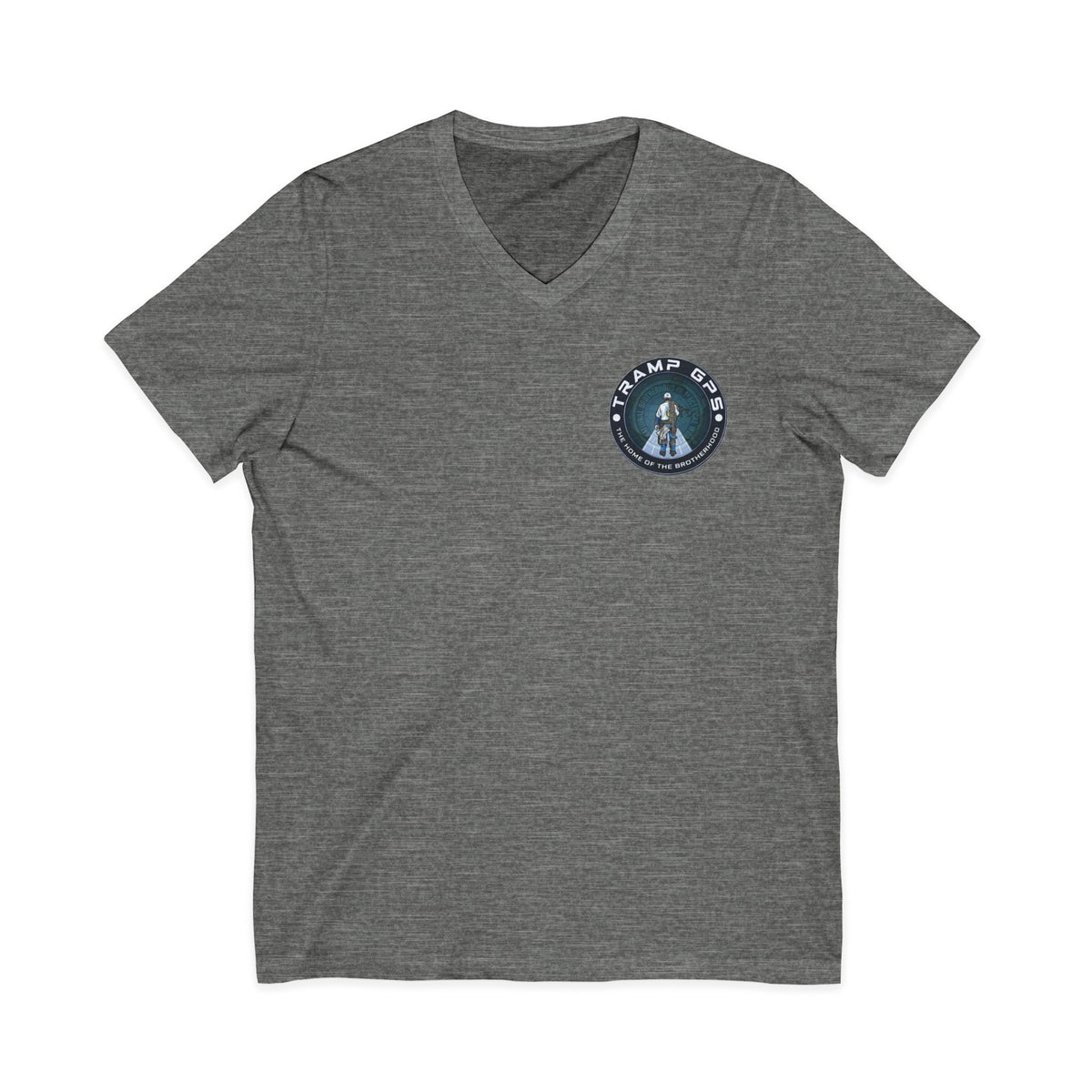Traveler Graphic V-Neck Tee — Adventure World Map Back Print