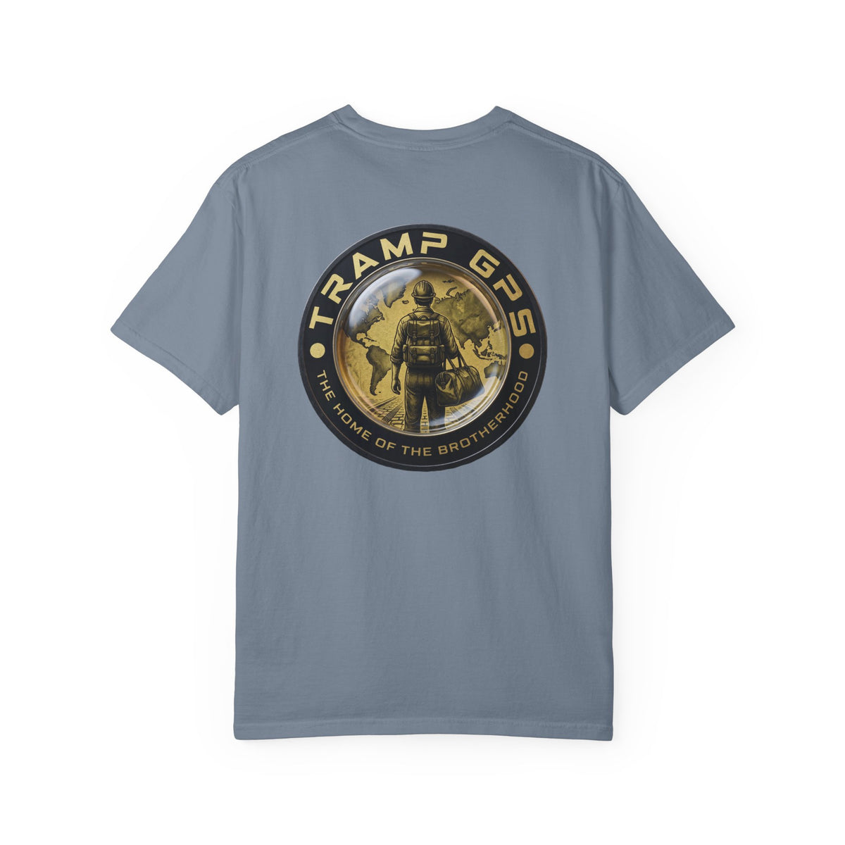 T-Shirt — Tramp GPS 'Home of the Brotherhood' Chest & Back Graphic