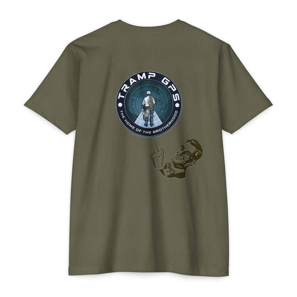 Tramp GPS Graphic T-Shirt — Retro Explorer Patch Design