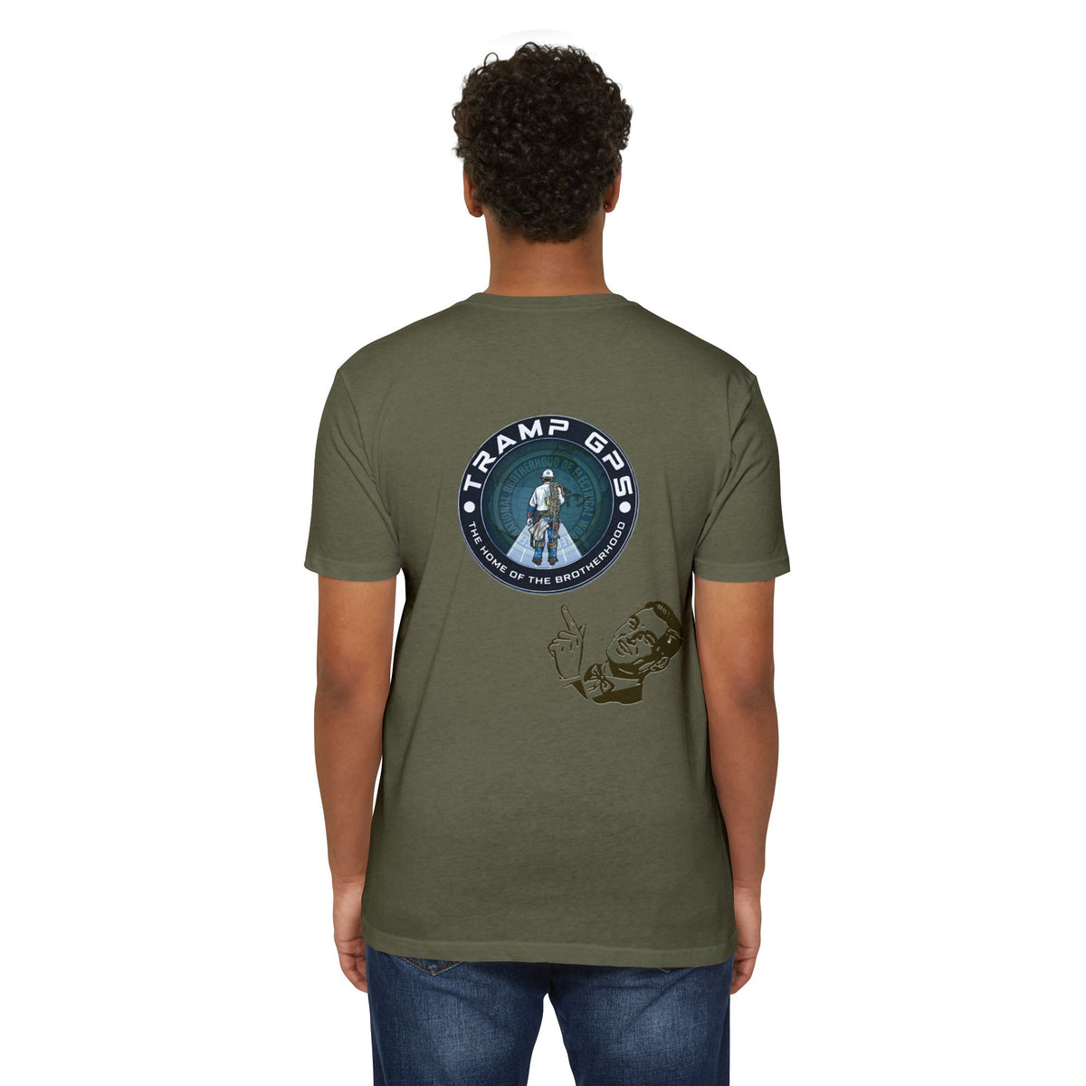 Tramp GPS Graphic T-Shirt — Retro Explorer Patch Design