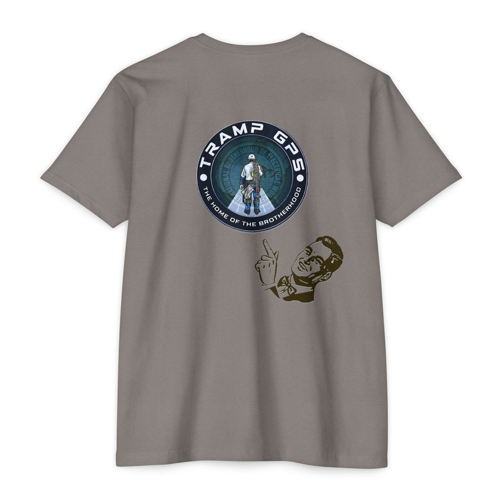 Tramp GPS Graphic T-Shirt — Retro Explorer Patch Design