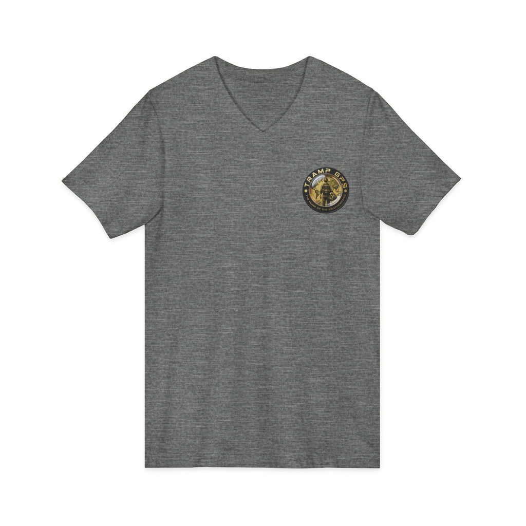Moon Phase Logo V-Neck Tee — MFJL Gold Emblem