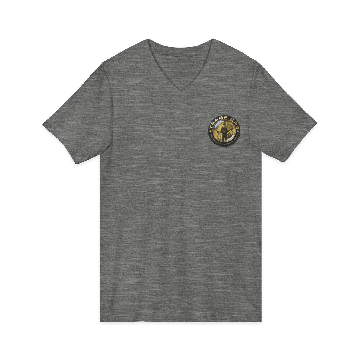 Moon Phase Logo V-Neck Tee — MFJL Gold Emblem