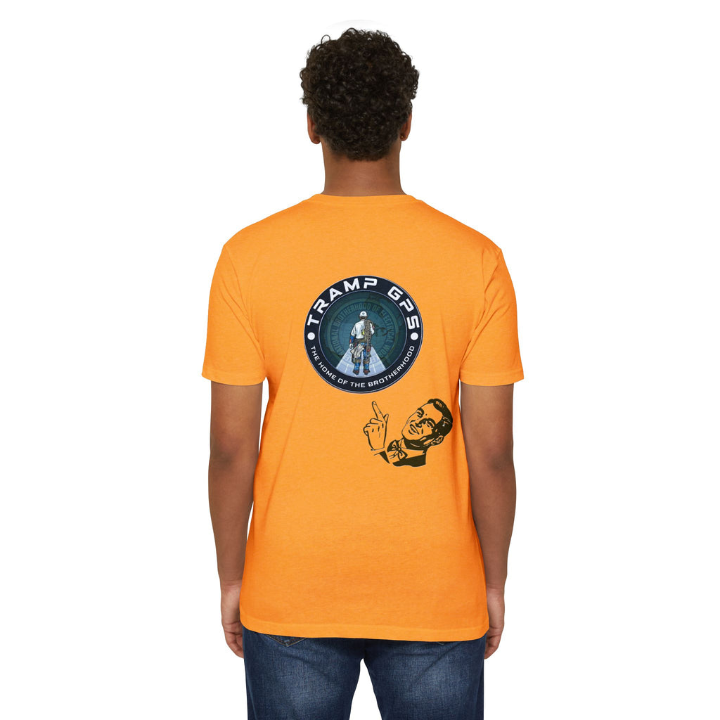 Tramp GPS Graphic T-Shirt — Retro Explorer Patch Design