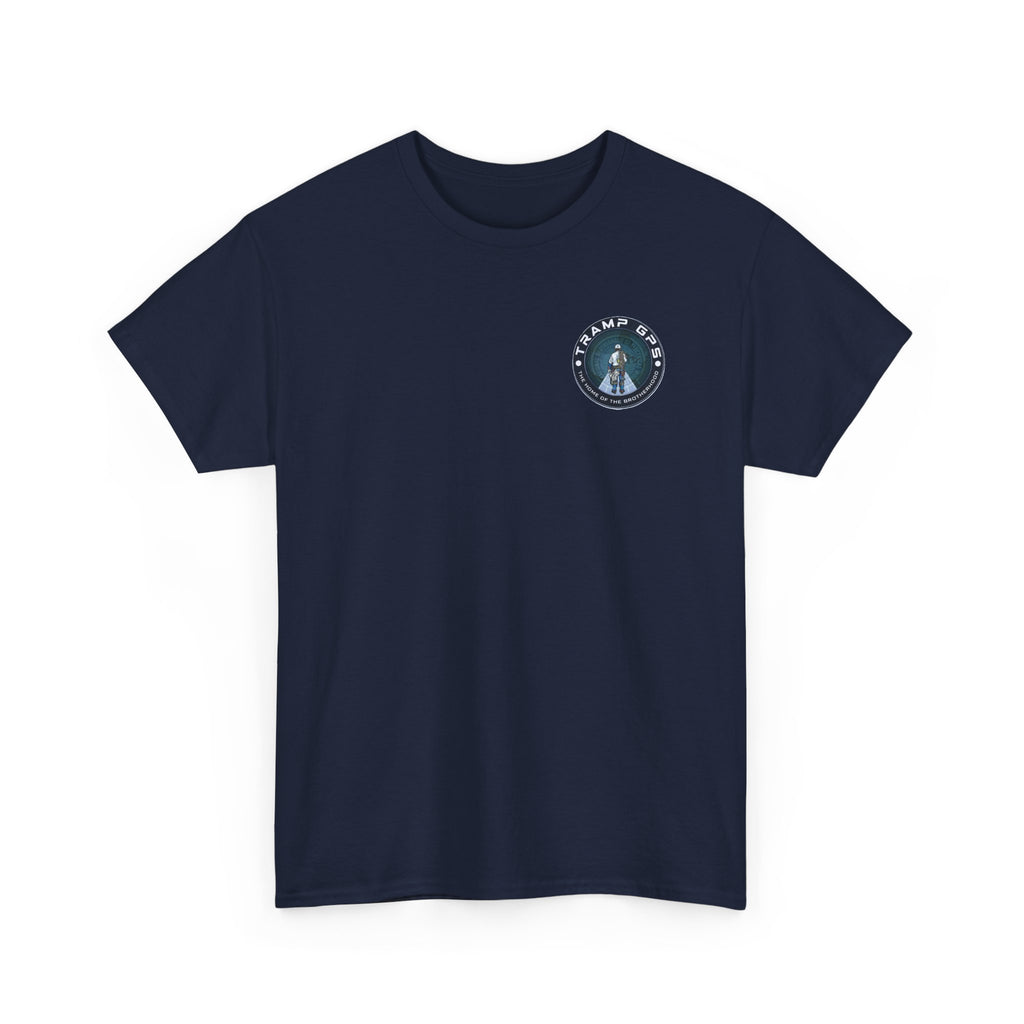 Tramp GPS Graphic Tee — World Map Adventure Travel T-Shirt