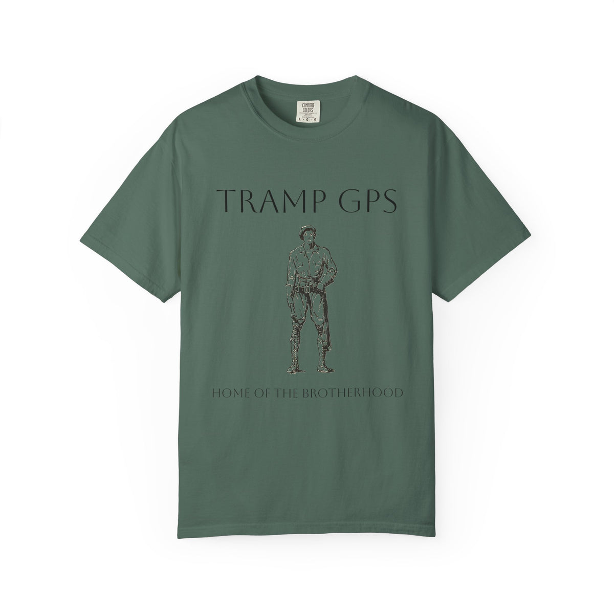 Tramp GPS Vintage Explorer T‑Shirt — "Tramp GPS: Home of the Broken Brigade"