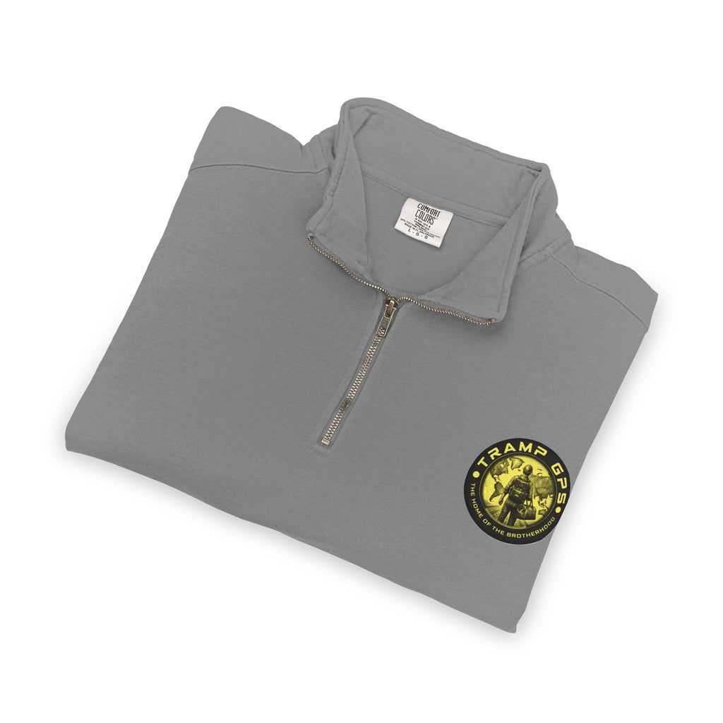 Tramp GPS Quarter-Zip Sweatshirt — Outdoor Explorer Graphic Pullover