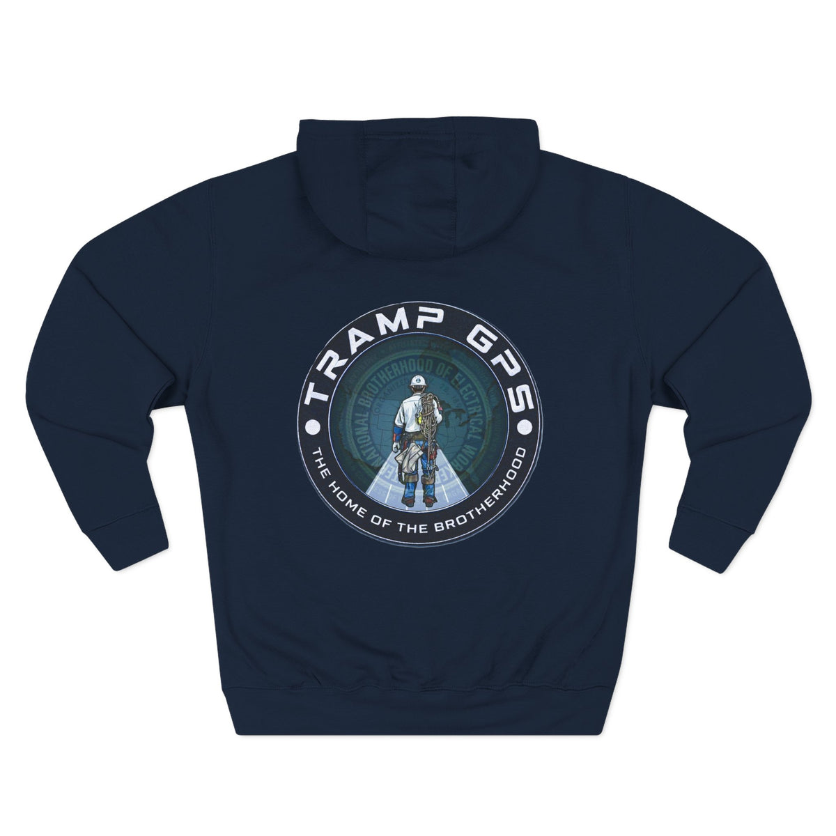 Tramp GPS Hoodie — 'The Home of the Brotherhood' Travel & Adventure Pullover
