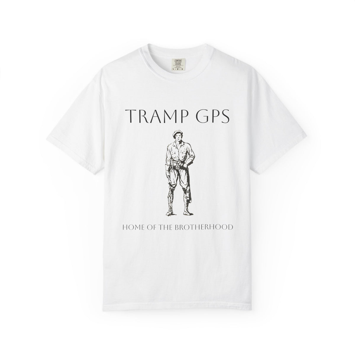 Tramp GPS Vintage Explorer T‑Shirt — "Tramp GPS: Home of the Broken Brigade"