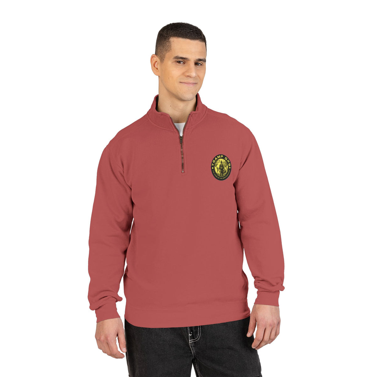 Tramp GPS Quarter-Zip Sweatshirt — Outdoor Explorer Graphic Pullover