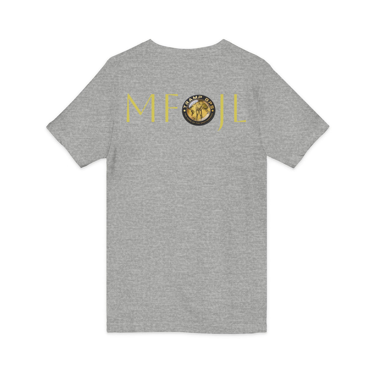 Moon Phase Logo V-Neck Tee — MFJL Gold Emblem