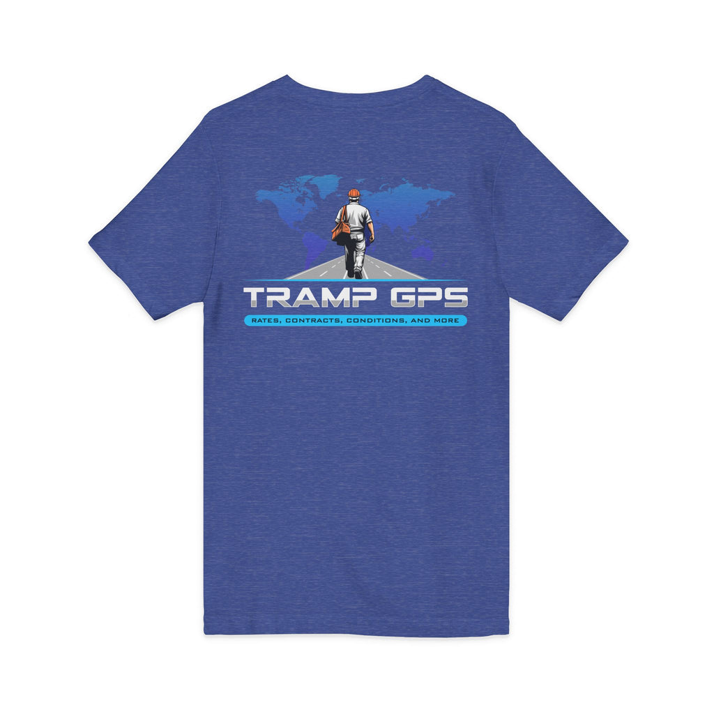 Traveler Graphic V-Neck Tee — Adventure World Map Back Print