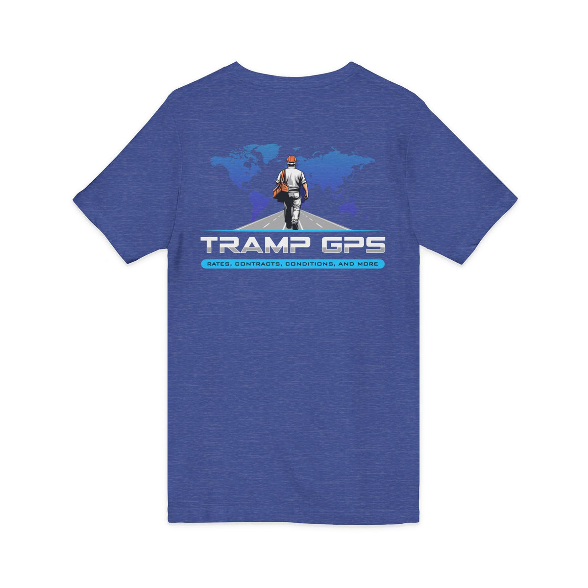 Traveler Graphic V-Neck Tee — Adventure World Map Back Print