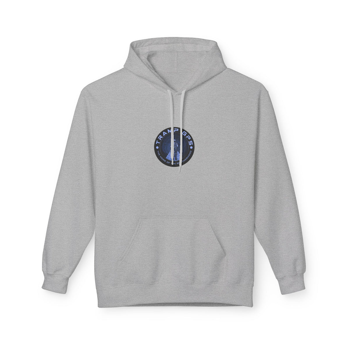 Tramp GPS Logo Hoodie — Retro Badge Graphic Pullover