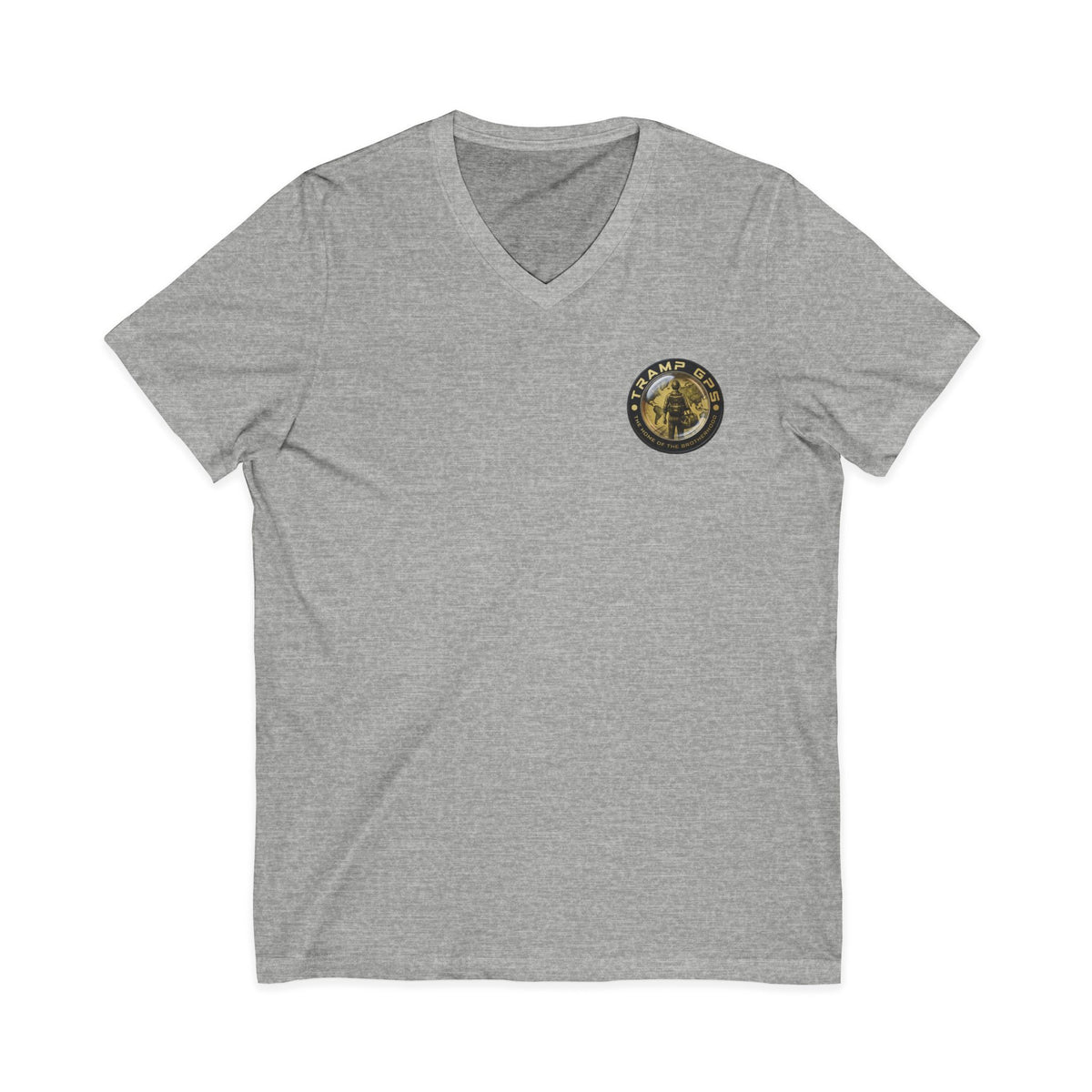 Moon Phase Logo V-Neck Tee — MFJL Gold Emblem