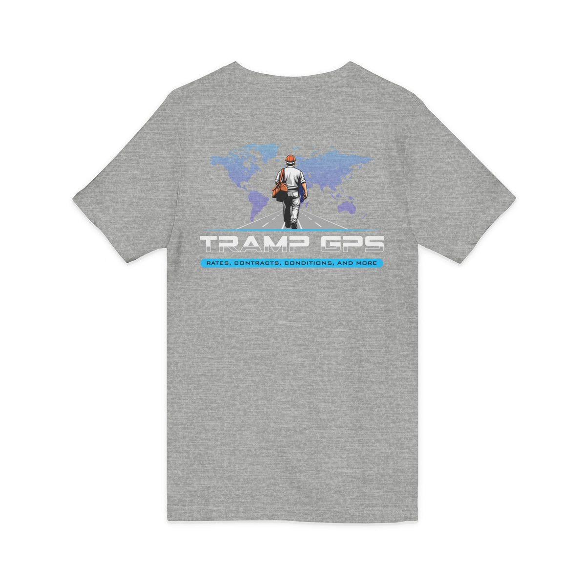 Traveler Graphic V-Neck Tee — Adventure World Map Back Print