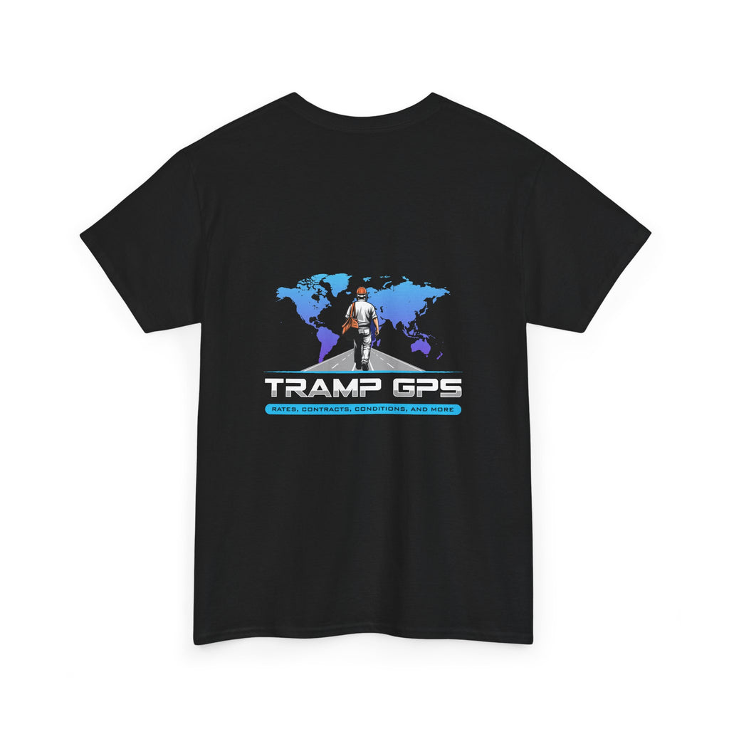 Tramp GPS Graphic Tee — World Map Adventure Travel T-Shirt