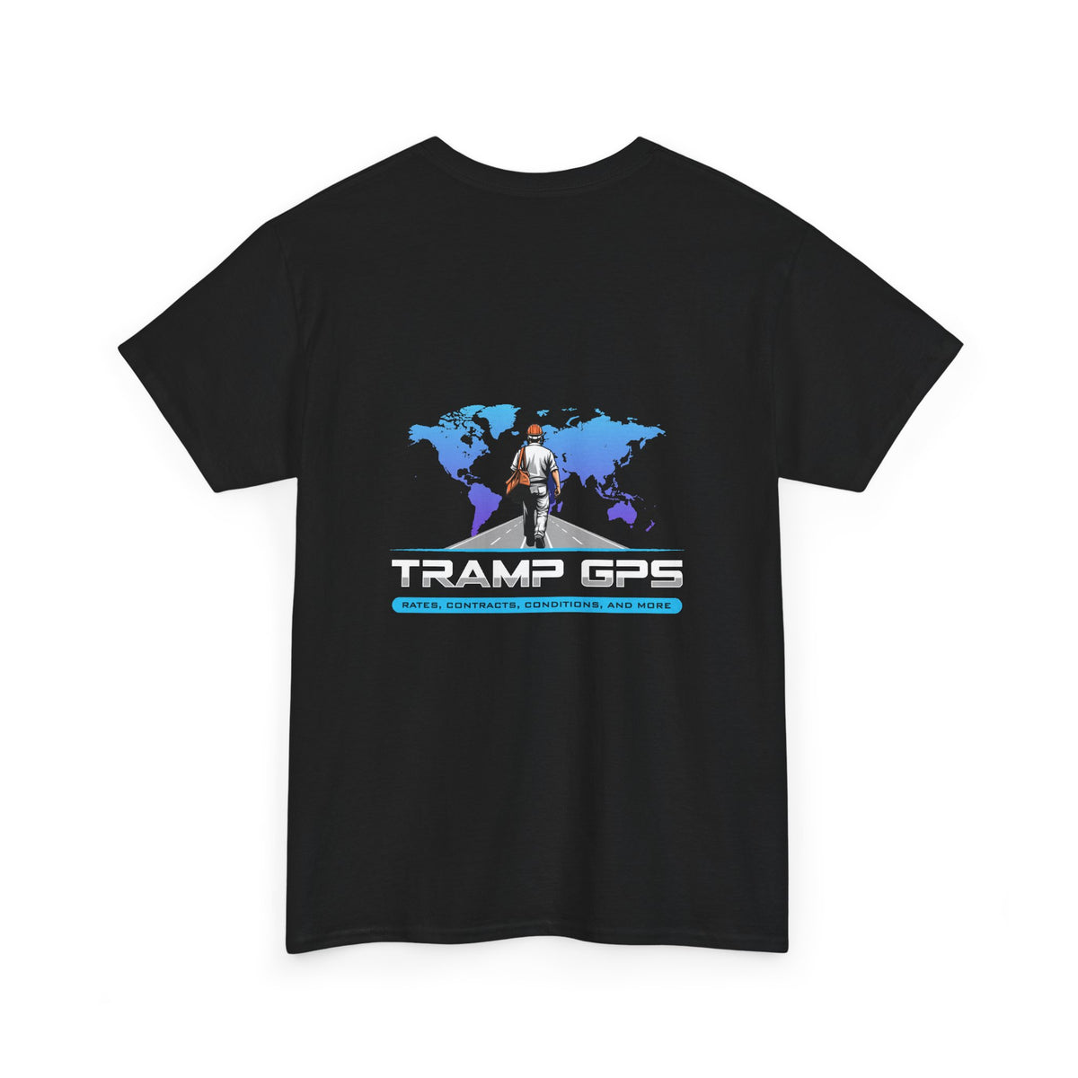 Tramp GPS Graphic Tee — World Map Adventure Travel T-Shirt
