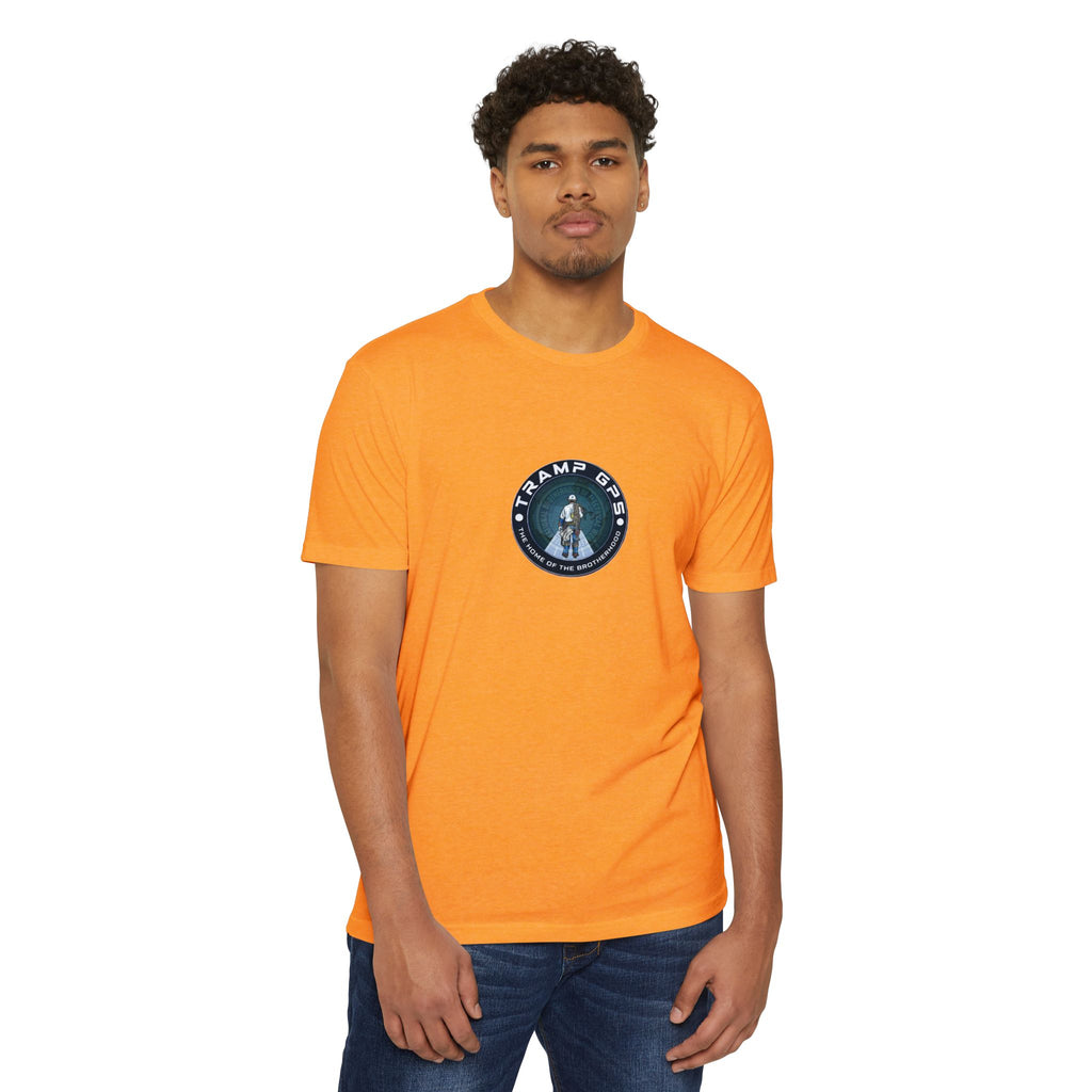 Tramp GPS Graphic T-Shirt — Retro Explorer Patch Design