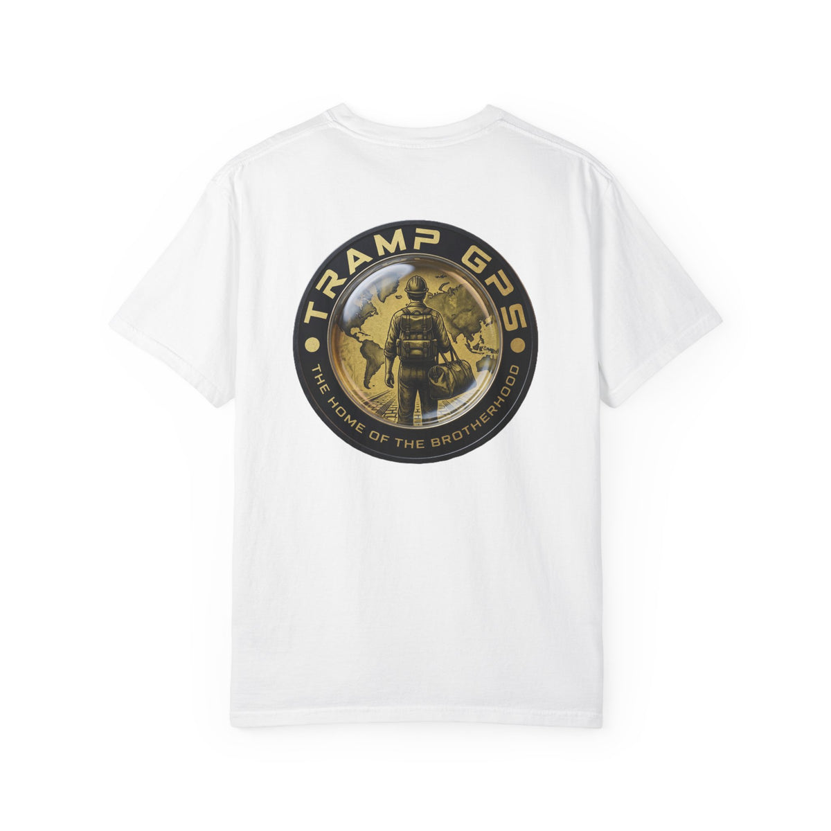 T-Shirt — Tramp GPS 'Home of the Brotherhood' Chest & Back Graphic