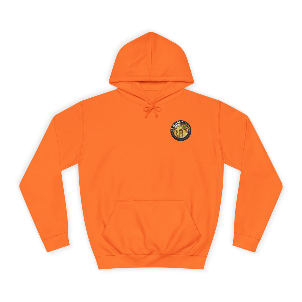 Tramp GPS Hoodie — Vintage Compass Logo Outdoor Adventure Pullover