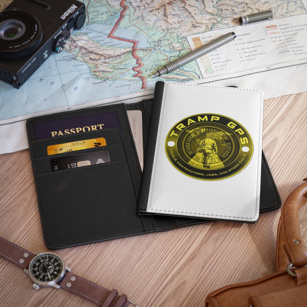 Passport Cover - Tramp GPS Vintage Engineer Badge Travel Wallet