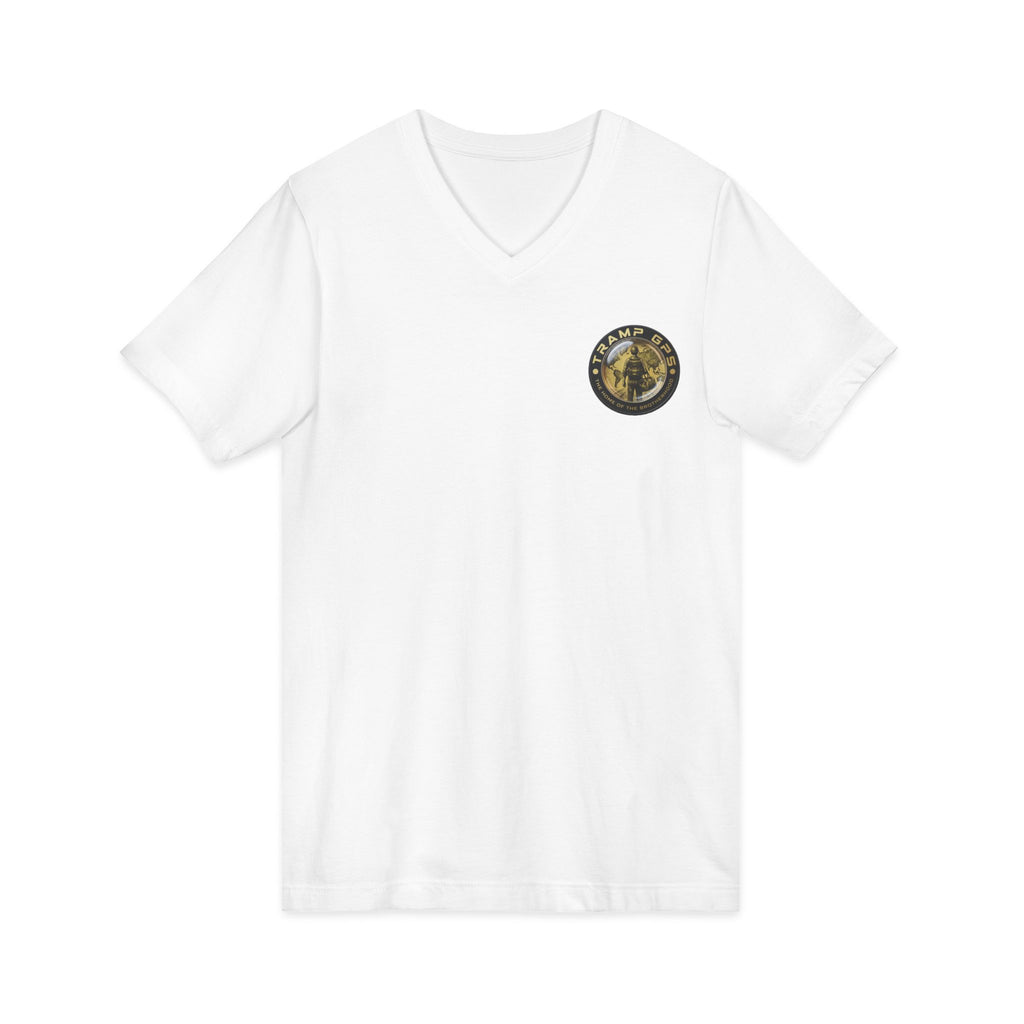 Moon Phase Logo V-Neck Tee — MFJL Gold Emblem