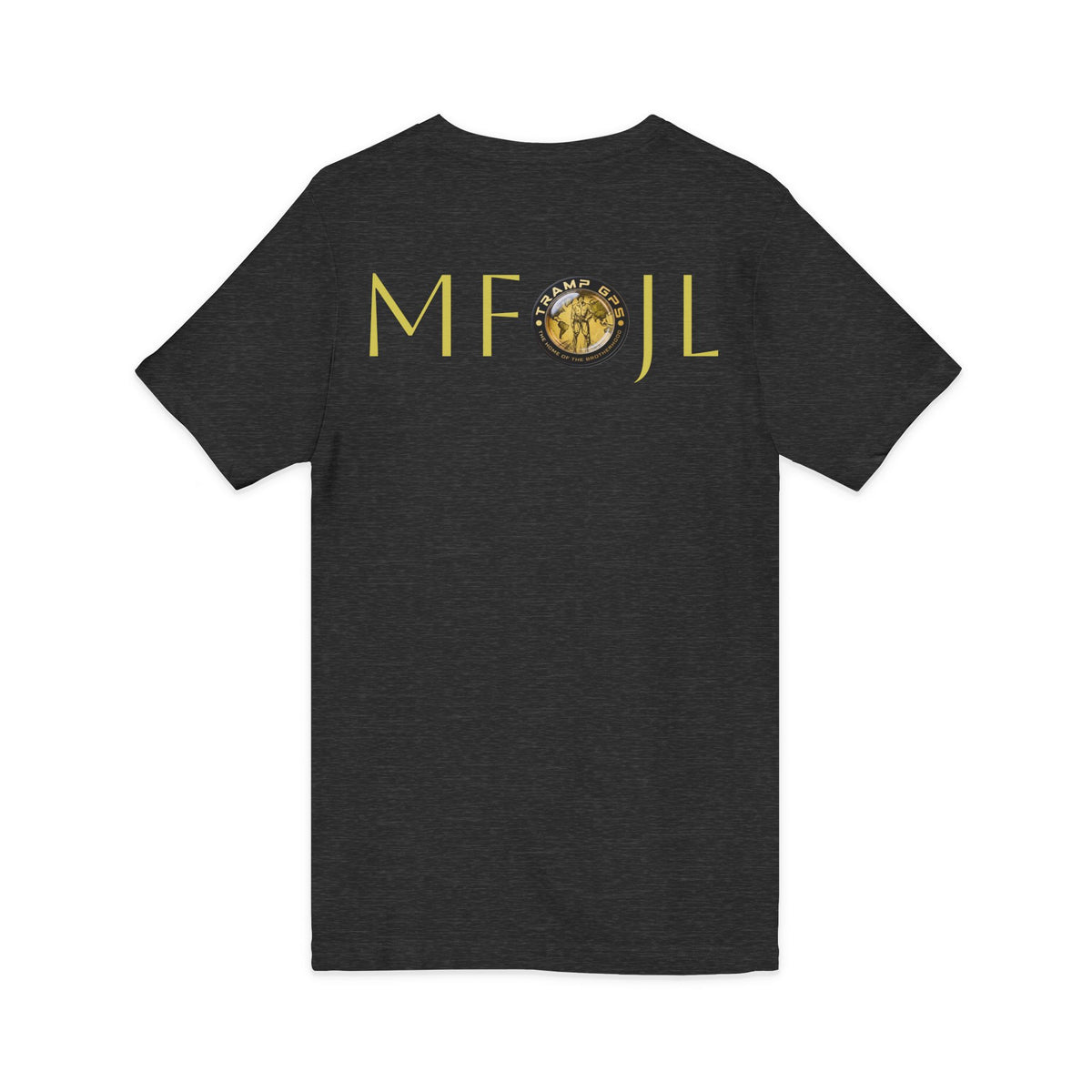 Moon Phase Logo V-Neck Tee — MFJL Gold Emblem