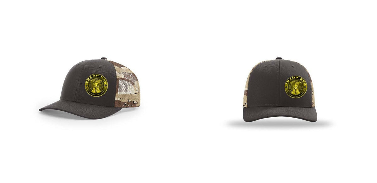 Gold Seal Trucker Hat — 'Tramp GPS' Vintage Emblem Mesh Cap